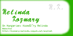 melinda kozmary business card